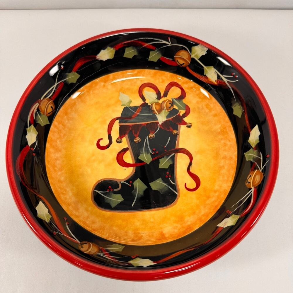 Christmas Pasta Bowl Certified International Judy Westegaard Stocking